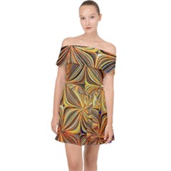 Electric Field Art Xlvii Off Shoulder Chiffon Dress by okhismakingart