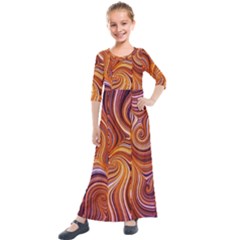 Electric Field Art Liii Kids  Quarter Sleeve Maxi Dress by okhismakingart