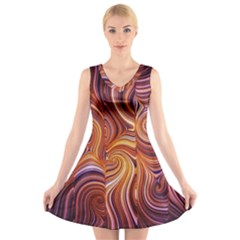 Electric Field Art Liv V-neck Sleeveless Dress by okhismakingart