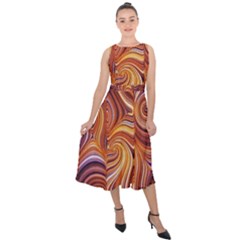 Electric Field Art Liv Midi Tie-back Chiffon Dress