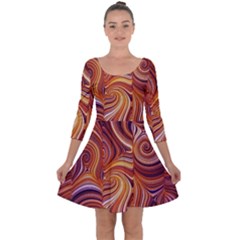 Electric Field Art Liv Quarter Sleeve Skater Dress by okhismakingart