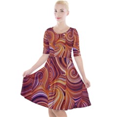 Electric Field Art Liv Quarter Sleeve A-line Dress by okhismakingart