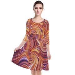 Electric Field Art Liv Quarter Sleeve Waist Band Dress by okhismakingart