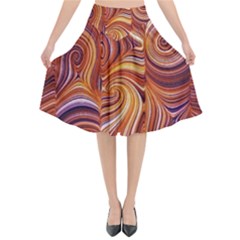 Electric Field Art Liv Flared Midi Skirt by okhismakingart