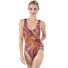 Electric Field Art Liv High Leg Strappy Swimsuit by okhismakingart