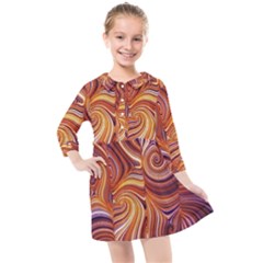 Electric Field Art Liv Kids  Quarter Sleeve Shirt Dress by okhismakingart