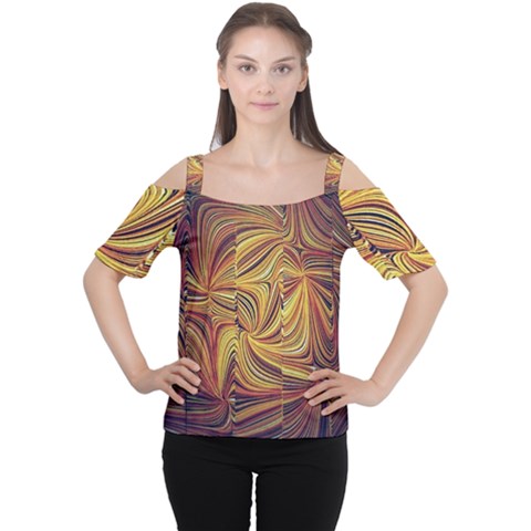 Electric Field Art Lvi Cutout Shoulder Tee by okhismakingart