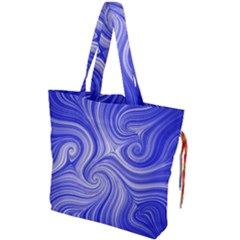 Electric Field Art Lvii Drawstring Tote Bag by okhismakingart