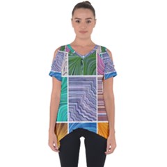 Electric Field Art Collage I Cut Out Side Drop Tee by okhismakingart