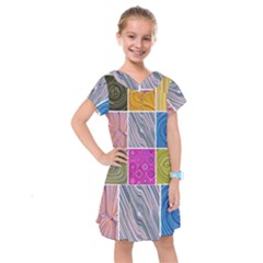 Electric Field Art Collage Ii Kids  Drop Waist Dress by okhismakingart