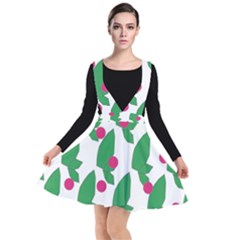 Feuilles Et Pois Plunge Pinafore Dress by perlette