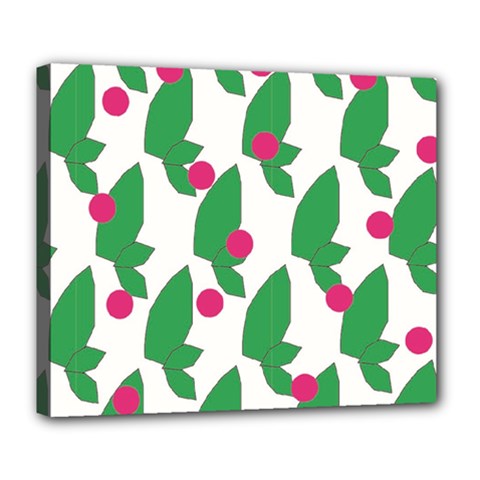 Feuilles Et Pois Deluxe Canvas 24  X 20  (stretched) by perlette