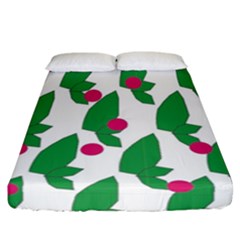 Feuilles Et Pois Fitted Sheet (california King Size) by perlette