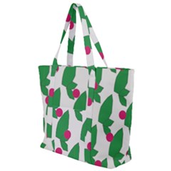 Feuilles Et Pois Zip Up Canvas Bag by perlette