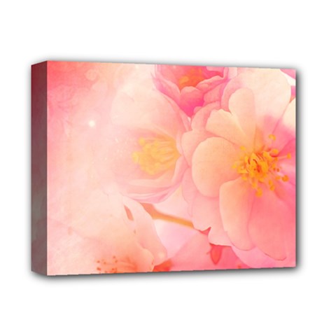 Wonderful Floral Design, Soft Colors Deluxe Canvas 14  X 11  (stretched) by FantasyWorld7