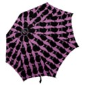 Cat Silouette Pattern Pink Hook Handle Umbrellas (Small) View2