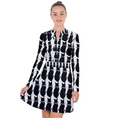 Cat Silouette Pattern Long Sleeve Panel Dress by snowwhitegirl