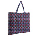 Roses Blue Plaid Zipper Large Tote Bag View2