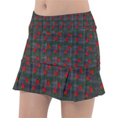 Roses Black Plaid Tennis Skirt by snowwhitegirl