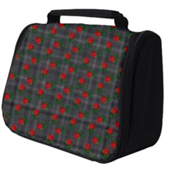 Roses Black Plaid Full Print Travel Pouch (big) by snowwhitegirl