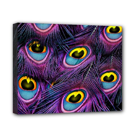 Peacock Feathers Purple Canvas 10  X 8  (stretched) by snowwhitegirl