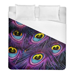 Peacock Feathers Purple Duvet Cover (full/ Double Size) by snowwhitegirl