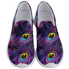 Peacock Feathers Purple Men s Lightweight Slip Ons by snowwhitegirl