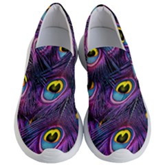 Peacock Feathers Purple Women s Lightweight Slip Ons by snowwhitegirl