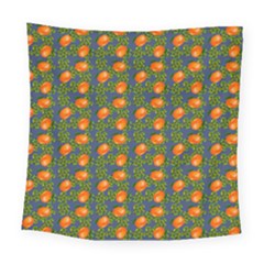 Mandarins Teal Blue Square Tapestry (large)