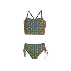 Mandarins Teal Blue Girls  Tankini Swimsuit by snowwhitegirl