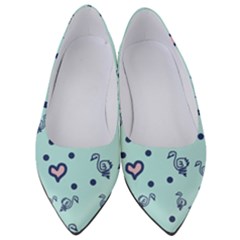 Duck Family Blue Pink Hearts Pattern Women s Low Heels by snowwhitegirl