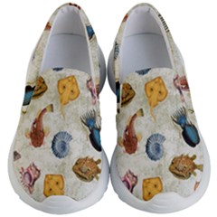 Sea World Vintage Pattern Kids  Lightweight Slip Ons by Valentinaart