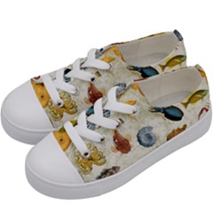 Sea World Vintage Pattern Kids  Low Top Canvas Sneakers by Valentinaart