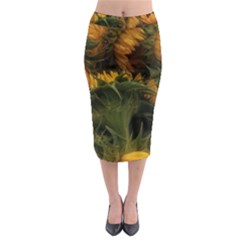 Bunch Of Sunflowers Midi Pencil Skirt by okhismakingart