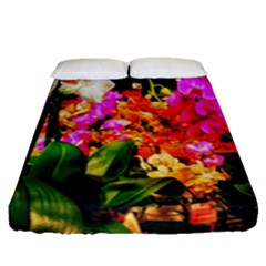 Orchids in the Market Fitted Sheet (Queen Size)