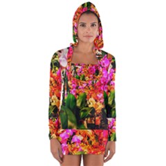 Orchids in the Market Long Sleeve Hooded T-shirt