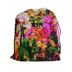 Orchids in the Market Drawstring Pouch (XXL)