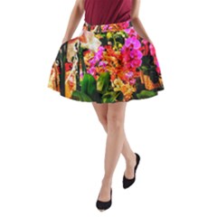 Orchids in the Market A-Line Pocket Skirt