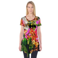 Orchids in the Market Short Sleeve Tunic 