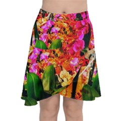 Orchids in the Market Chiffon Wrap Front Skirt