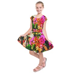 Orchids In The Market Kids  Short Sleeve Dress by okhismakingart