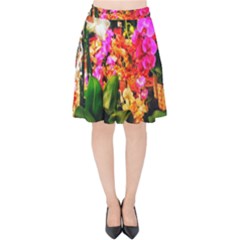 Orchids in the Market Velvet High Waist Skirt