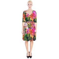 Orchids in the Market Wrap Up Cocktail Dress