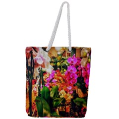 Orchids in the Market Full Print Rope Handle Tote (Large)