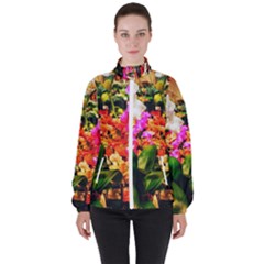 Orchids in the Market Women s High Neck Windbreaker