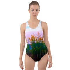 Field Of Goldenrod Cut-out Back One Piece Swimsuit