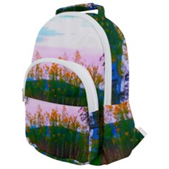 Field Of Goldenrod Rounded Multi Pocket Backpack