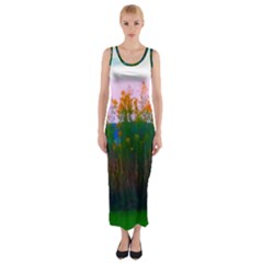 Field Of Goldenrod Fitted Maxi Dress by okhismakingart