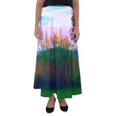 Field Of Goldenrod Flared Maxi Skirt by okhismakingart