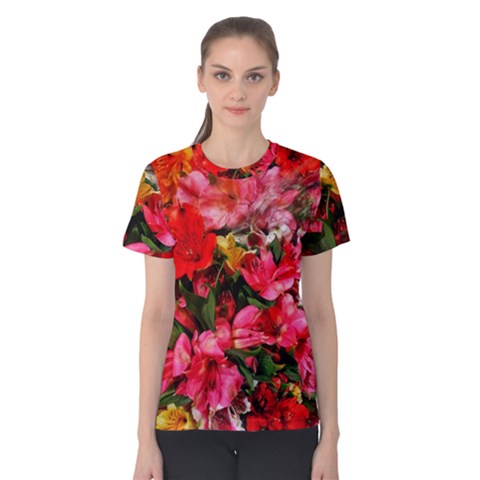 Lovely Lilies  Women s Cotton Tee by okhismakingart